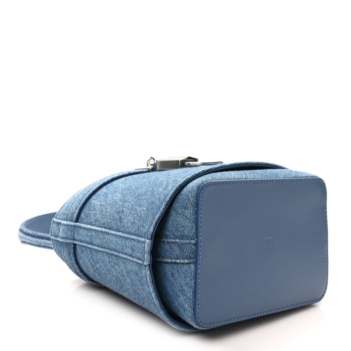 Denim Shark Lock Bucket Bag Medium Blue