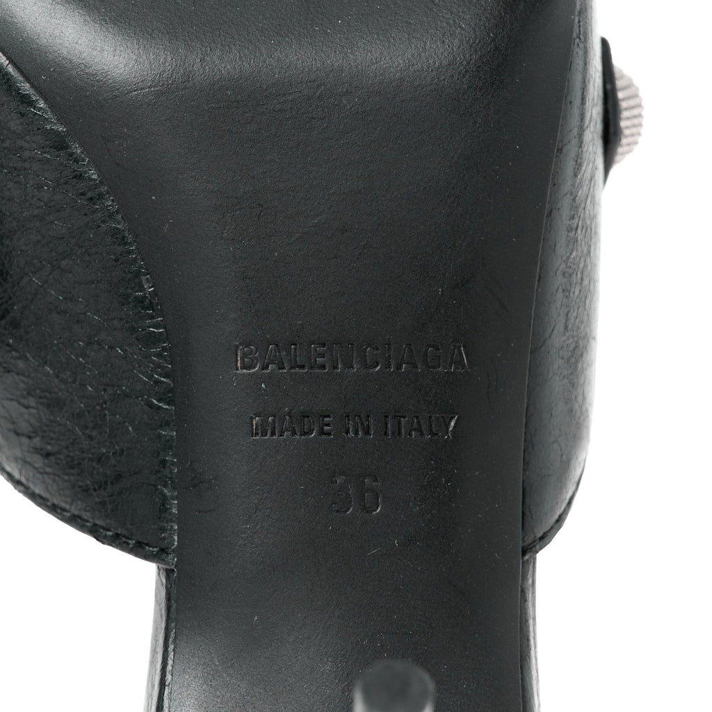 Agneau Arena Cagole 70mm Mules 36 Black