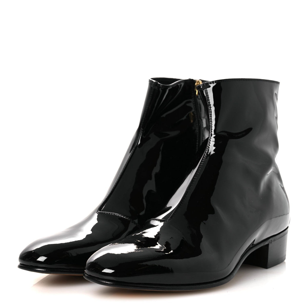 Patent Calfskin GG Lois Bee Men's Ankle Booties 13 Black