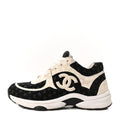 Printed Suede Calfskin CC Sneakers 35 Black White