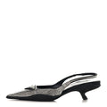 Satin Crystal Logo 45mm Slingback Pumps 38.5 Cristal