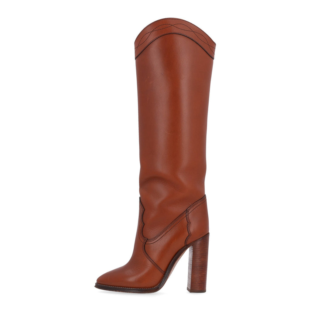 Kate 105 Western Knee High Boots 38 New Papaya