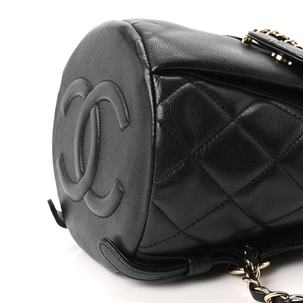 Caviar Quilted Pockets Backpack Black