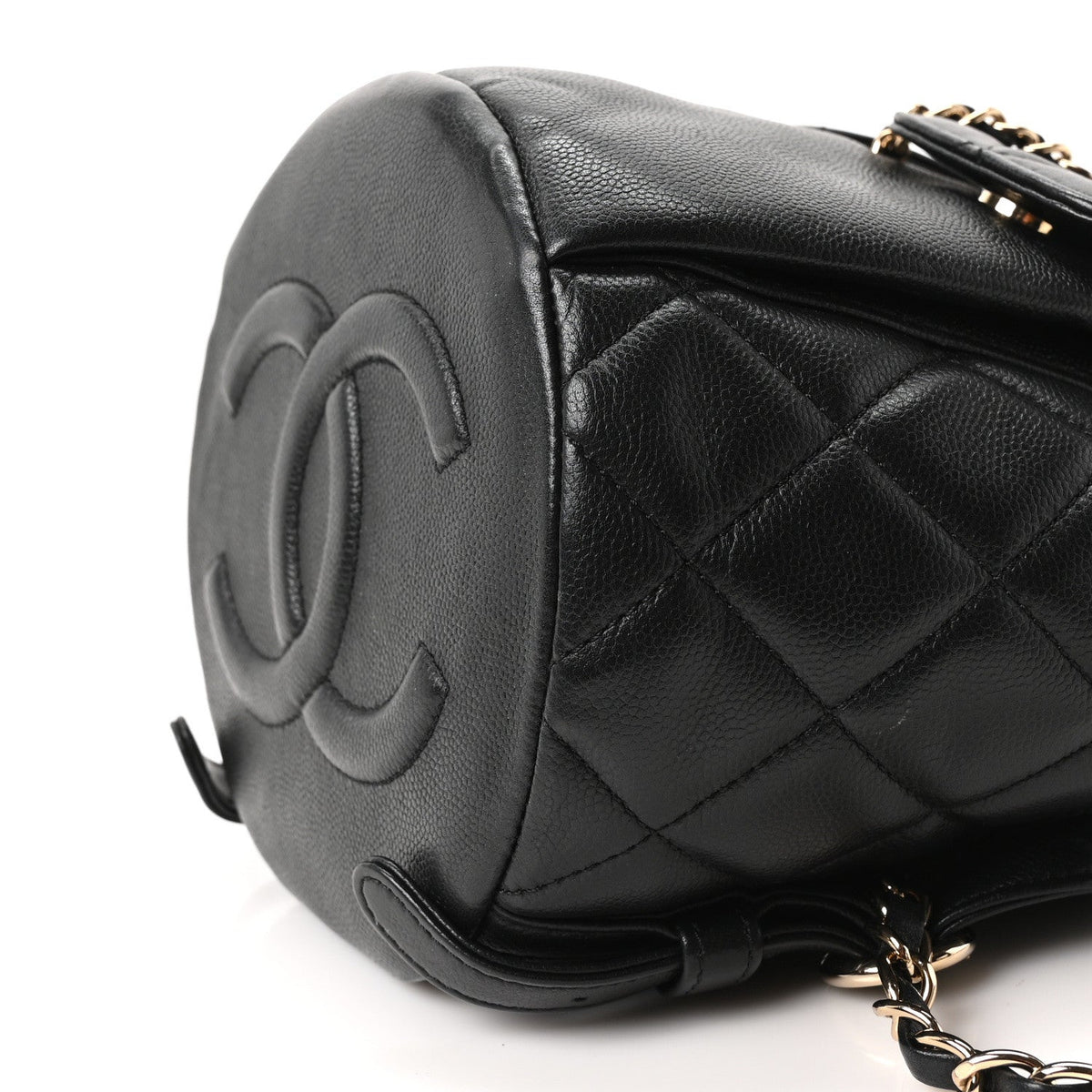 Caviar Quilted Pockets Backpack Black