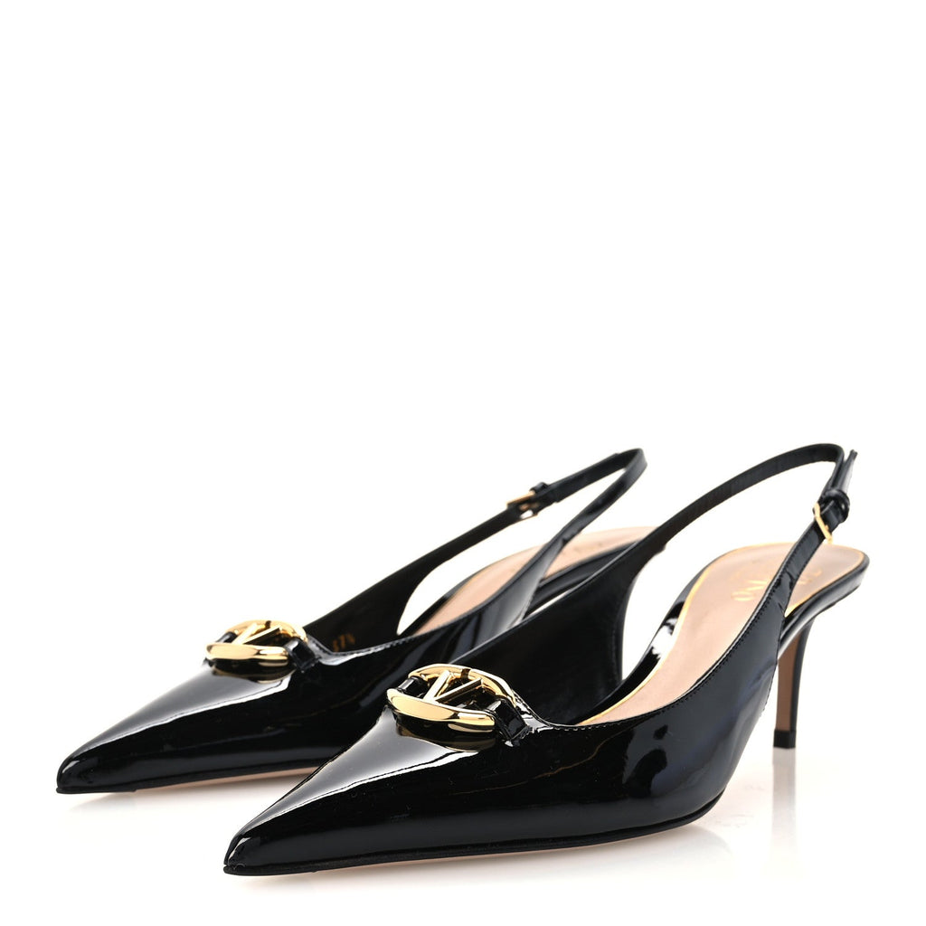 Patent Signature VLogo Slingback 65mm Pumps 37.5 Black