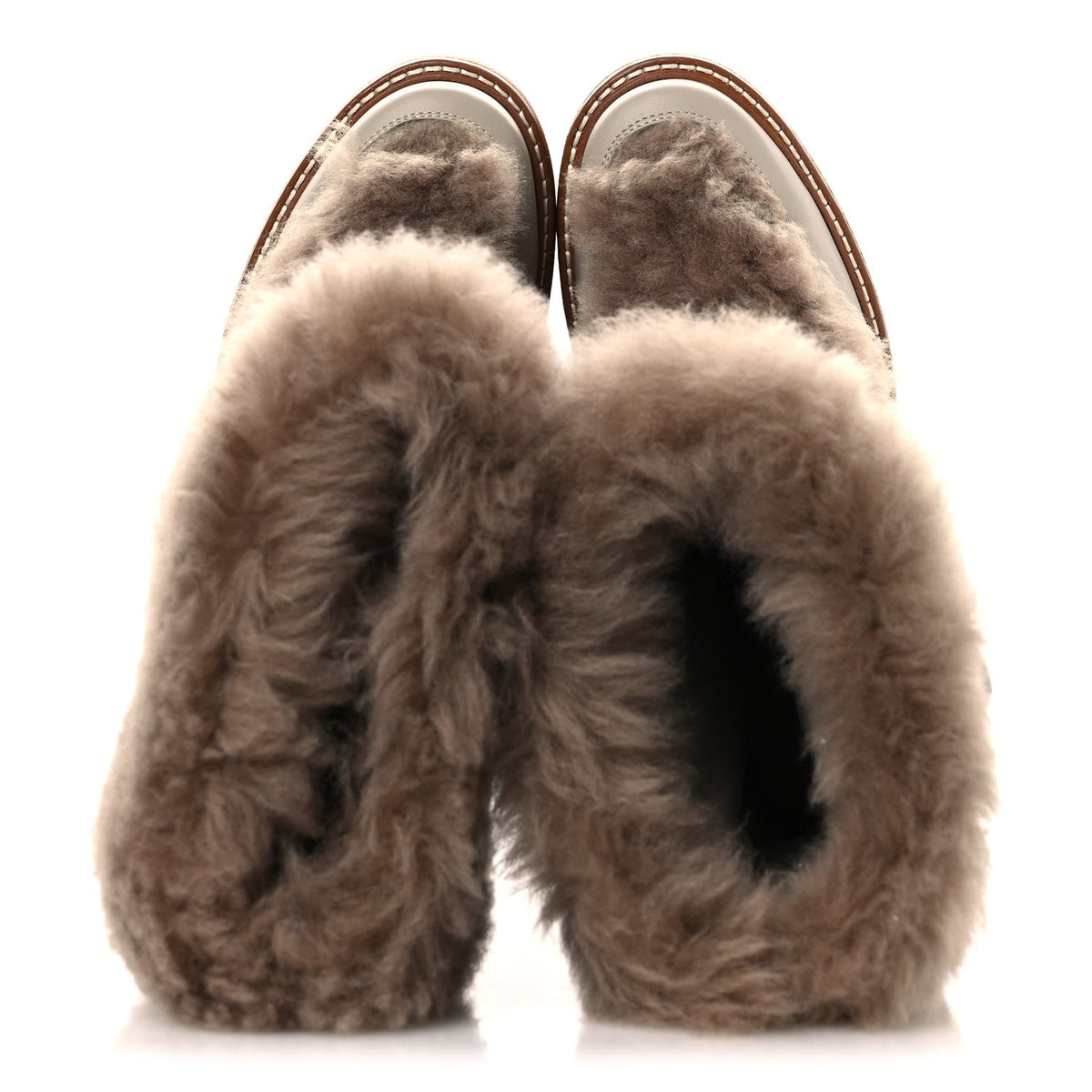 Shearling Calfskin Latitude 30 Ankle Boots 38 Beige Galet