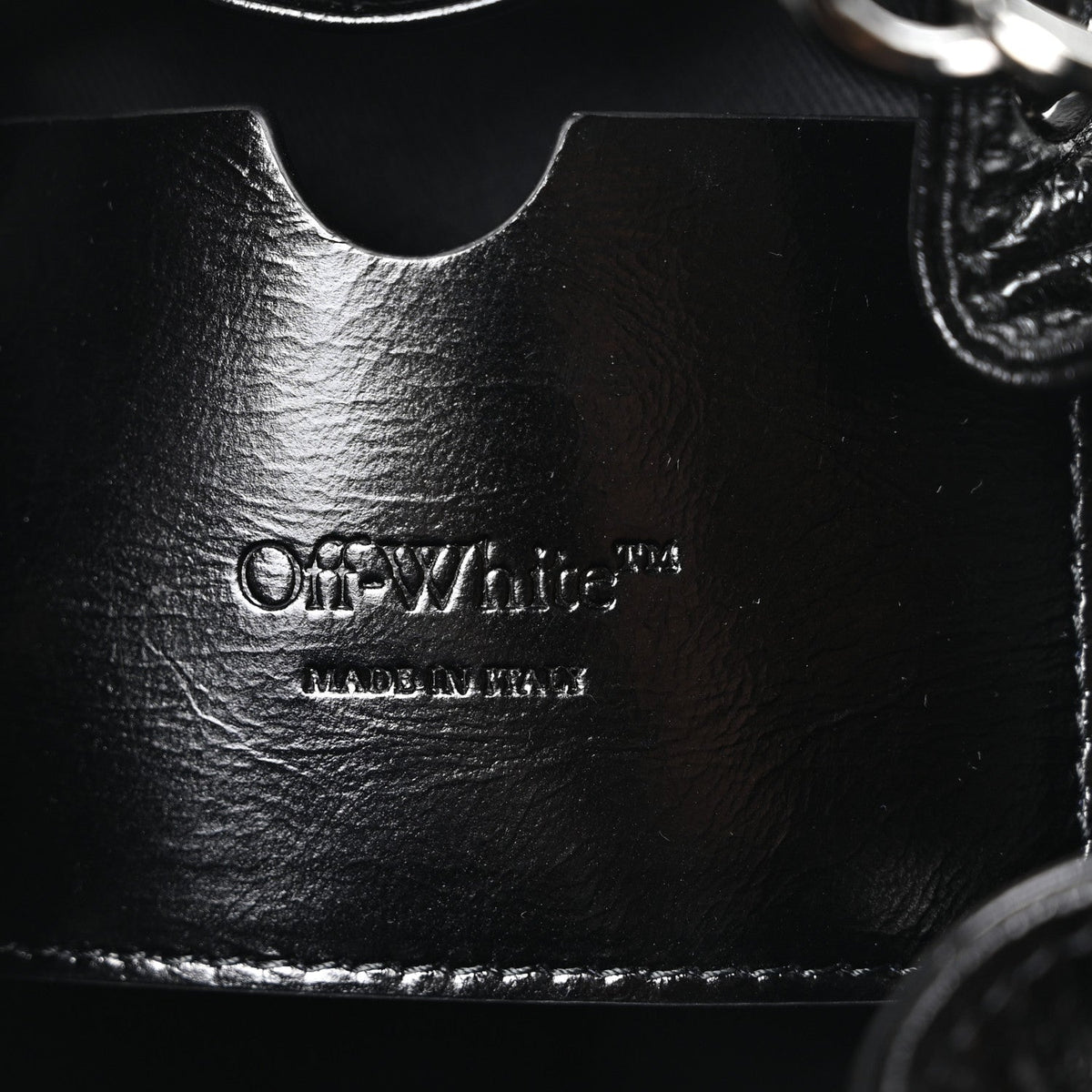 Calfskin Dumbo B Chain Pocket Bucket Bag Black