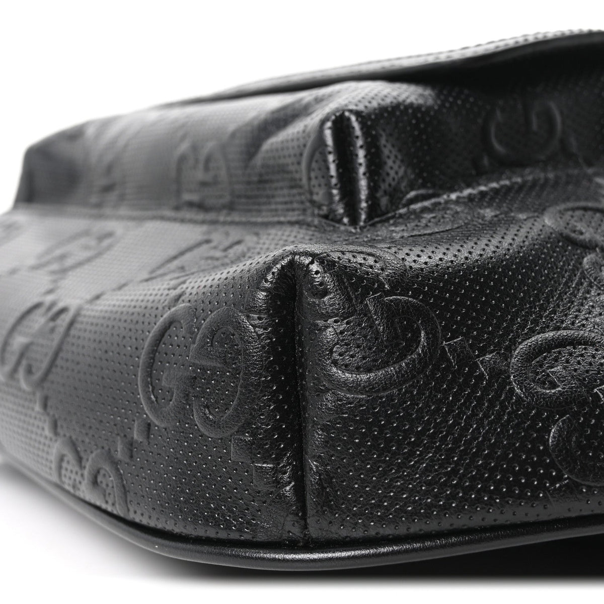 Calfskin GG Tennis Embossed Pocket Belt Bag Black