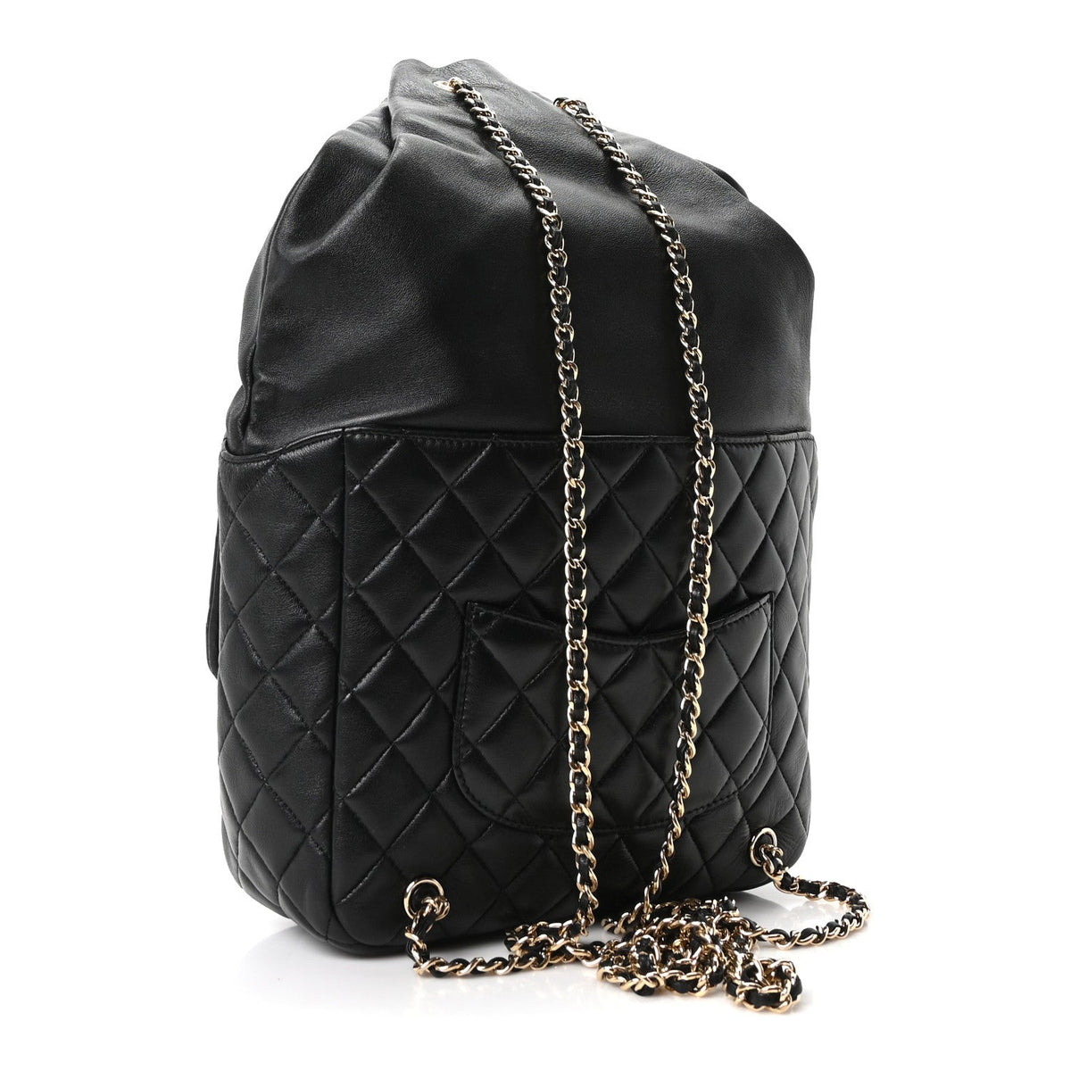 Lambskin Quilted Large in Seoul Backpack Black