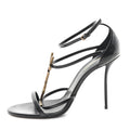 Calfskin Cassandra 100 Ankle Strap Sandals 41 Black