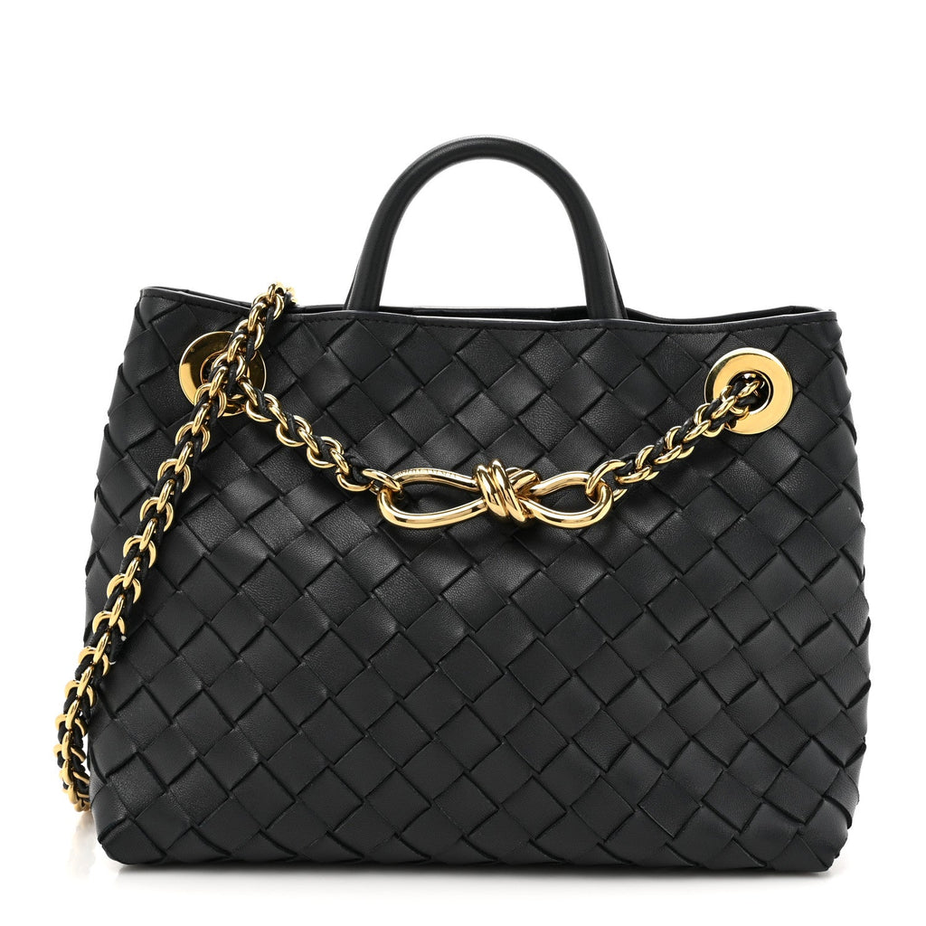 Nappa Intrecciato Small Andiamo With Chain Shoulder Bag Nocturnal