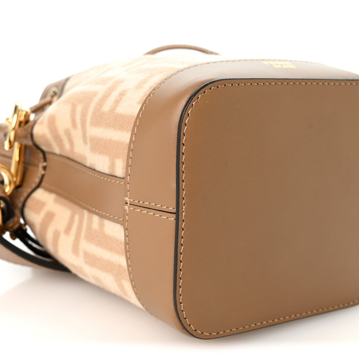 Wool Vitello King FF 1974 Mini Mon Tresor Bucket Bag Beige Cammello Sand
