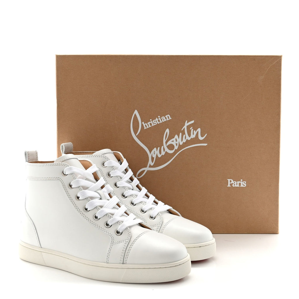 Calfskin Mens Louis Flat Sneakers 39 White