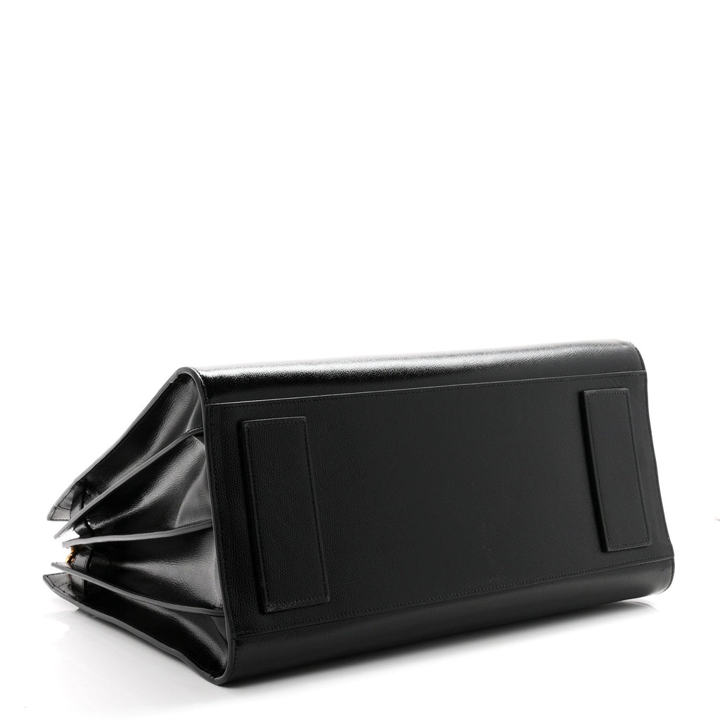 Patent Grain De Poudre Large Souple Sac De Jour Black
