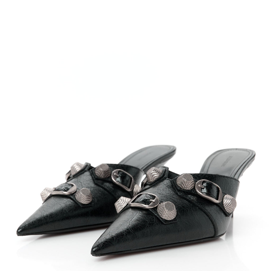 Agneau Arena Cagole 70mm Mules 36 Black