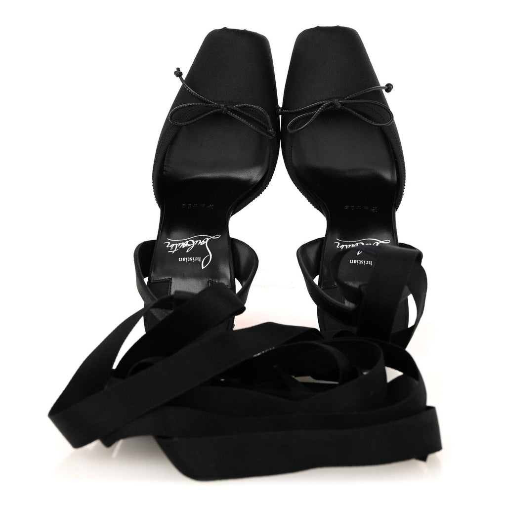 Crepe Satin Cassia Lace Up 100 Pumps 36 Black