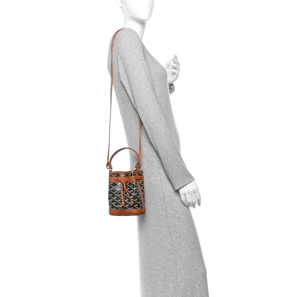 Goyardine Petit Flot Mini Bucket Bag Black Gold