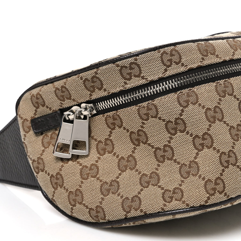 Monogram Dollar Calfskin Waist Pouch Beige Ebony Testa di Moro Marrone Scuro