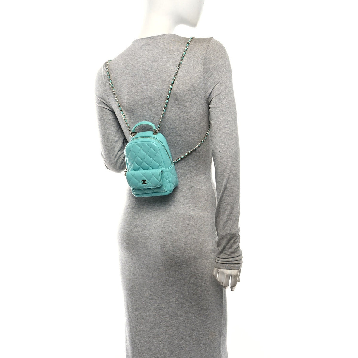 Caviar Quilted CC Mini Classic Backpack Blue