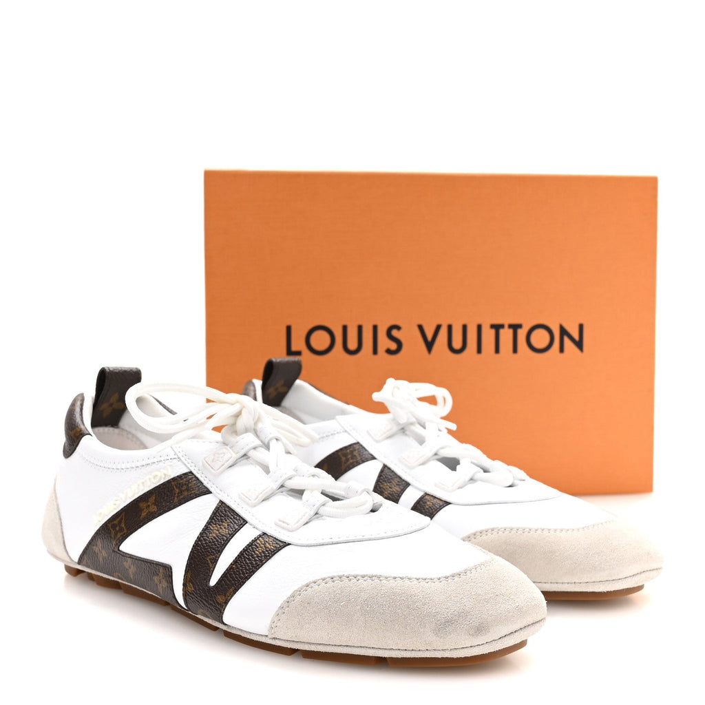 Monogram Calfskin Womens LV Sneakerina 40 White