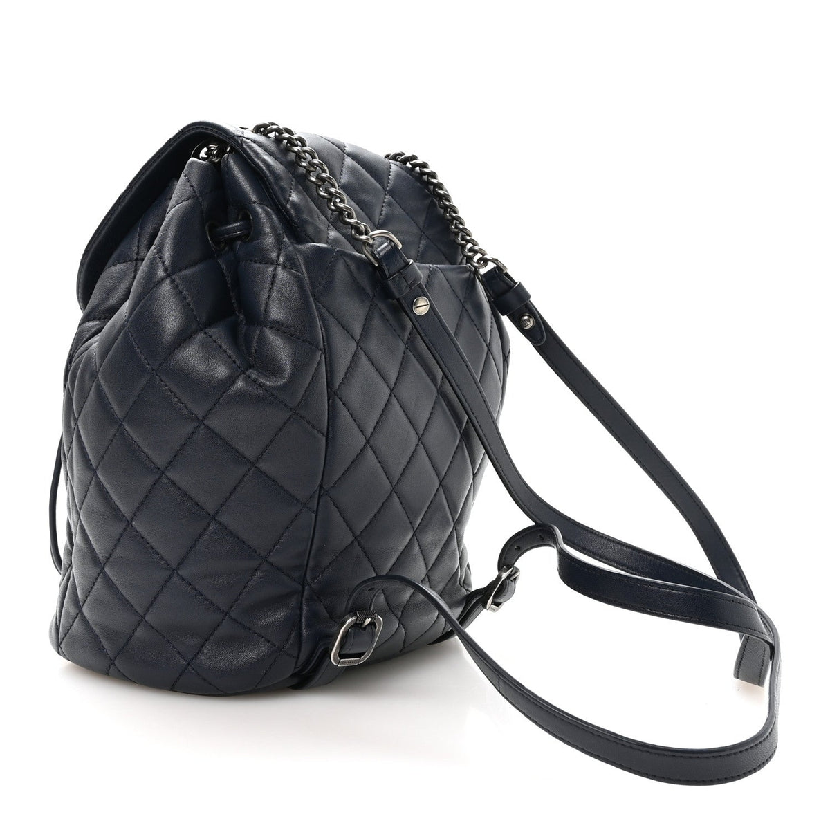 Lambskin Quilted Daily Supple Backpack Blue