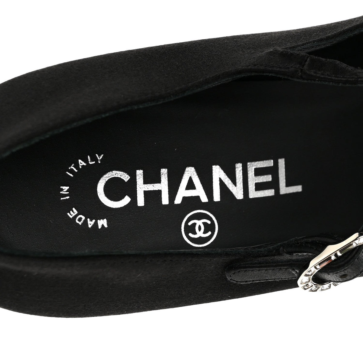 Satin Crystal Mary Jane Pumps 39 Black