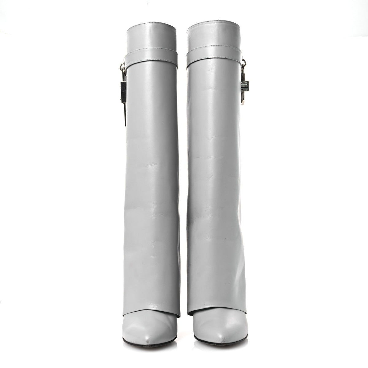 Calfskin Shark Lock Pant Boots 39 Grey