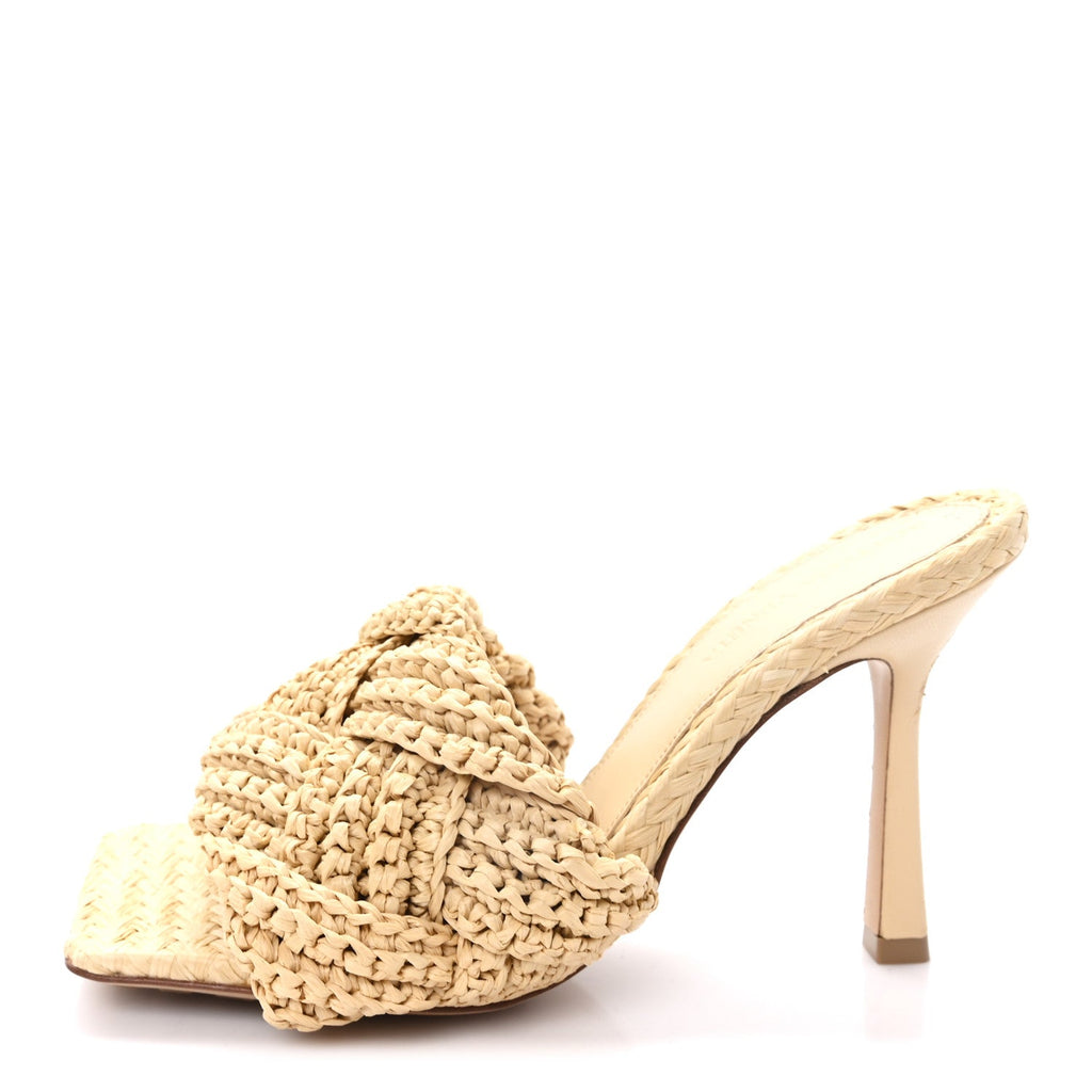 Raffia Intrecciato Lido Mule 90 Sandals 36 Cane Sugar