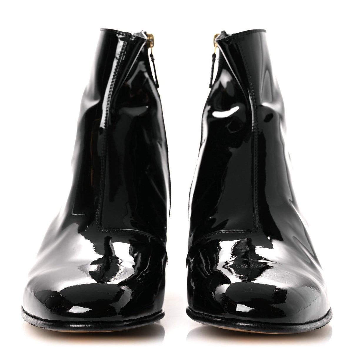 Patent Calfskin GG Lois Bee Men's Ankle Booties 13 Black