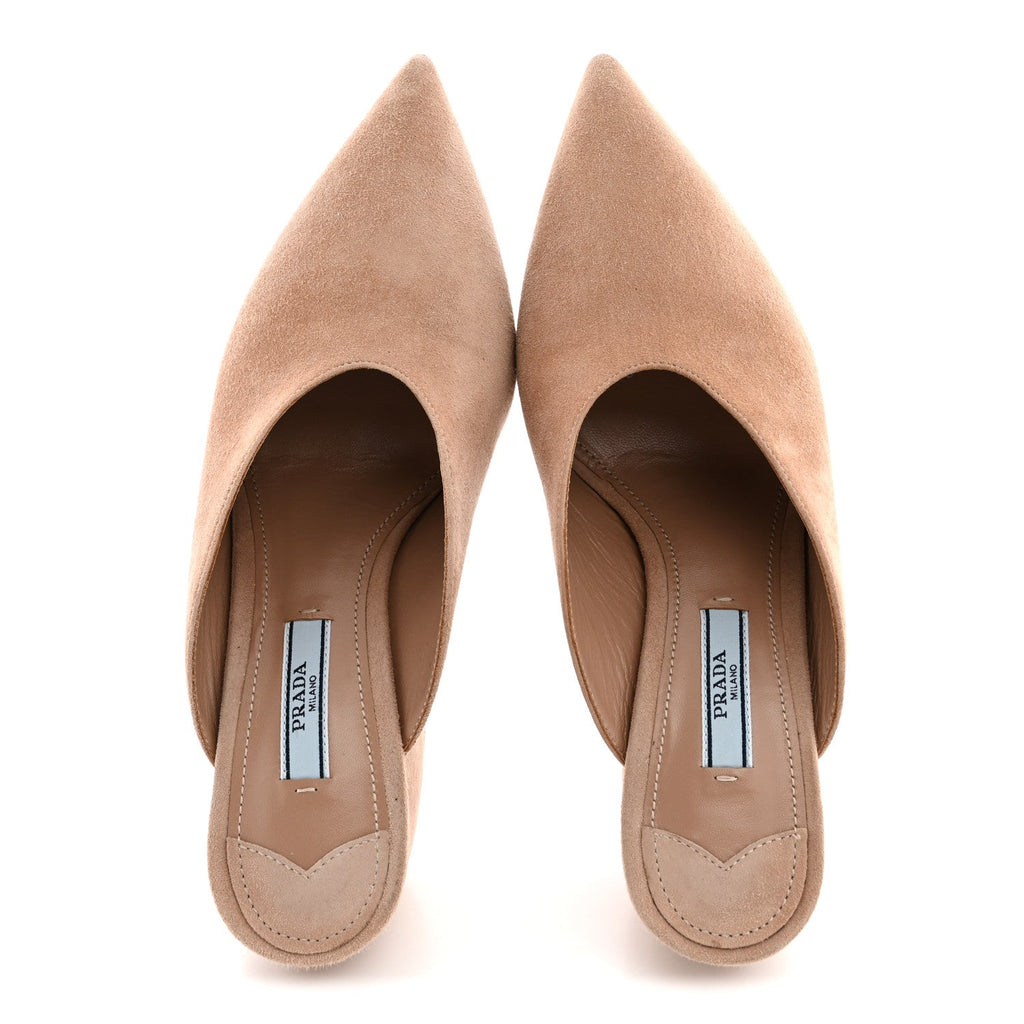 Suede Pointed Toe Mules 36 Dark Rose