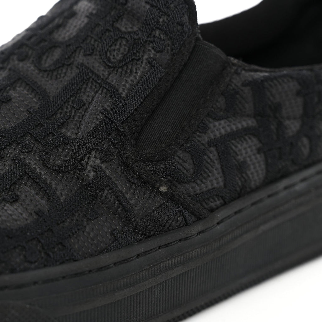 Shiny Technical Fabric Oblique Embroidered Womens Solar Slip On Sneakers 37.5 Black