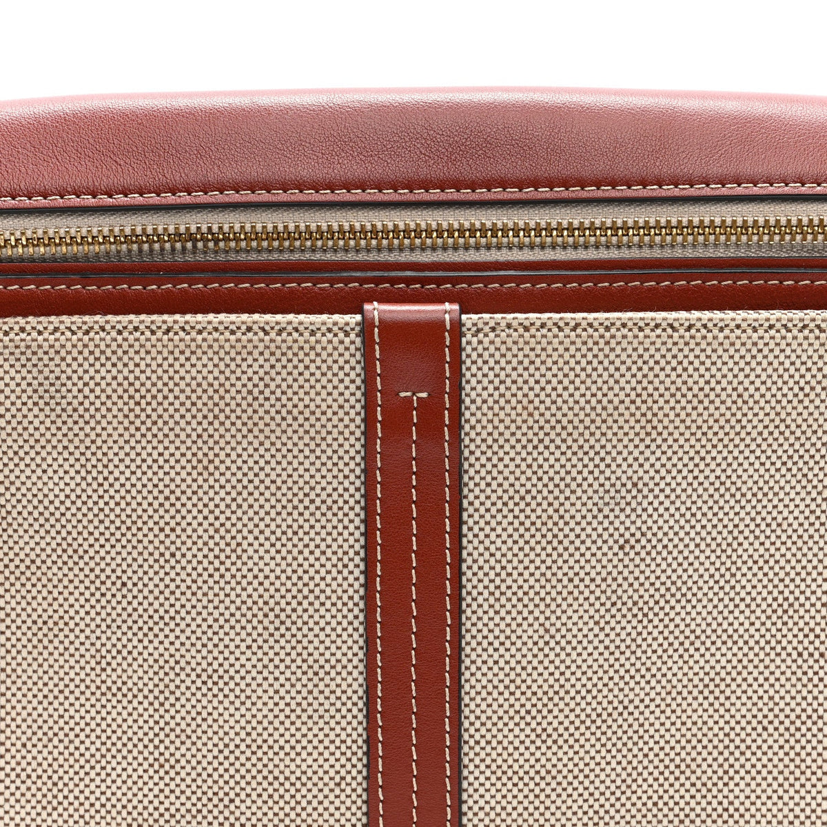 Cotton Calfskin Woody Belt Bag Beige Brown