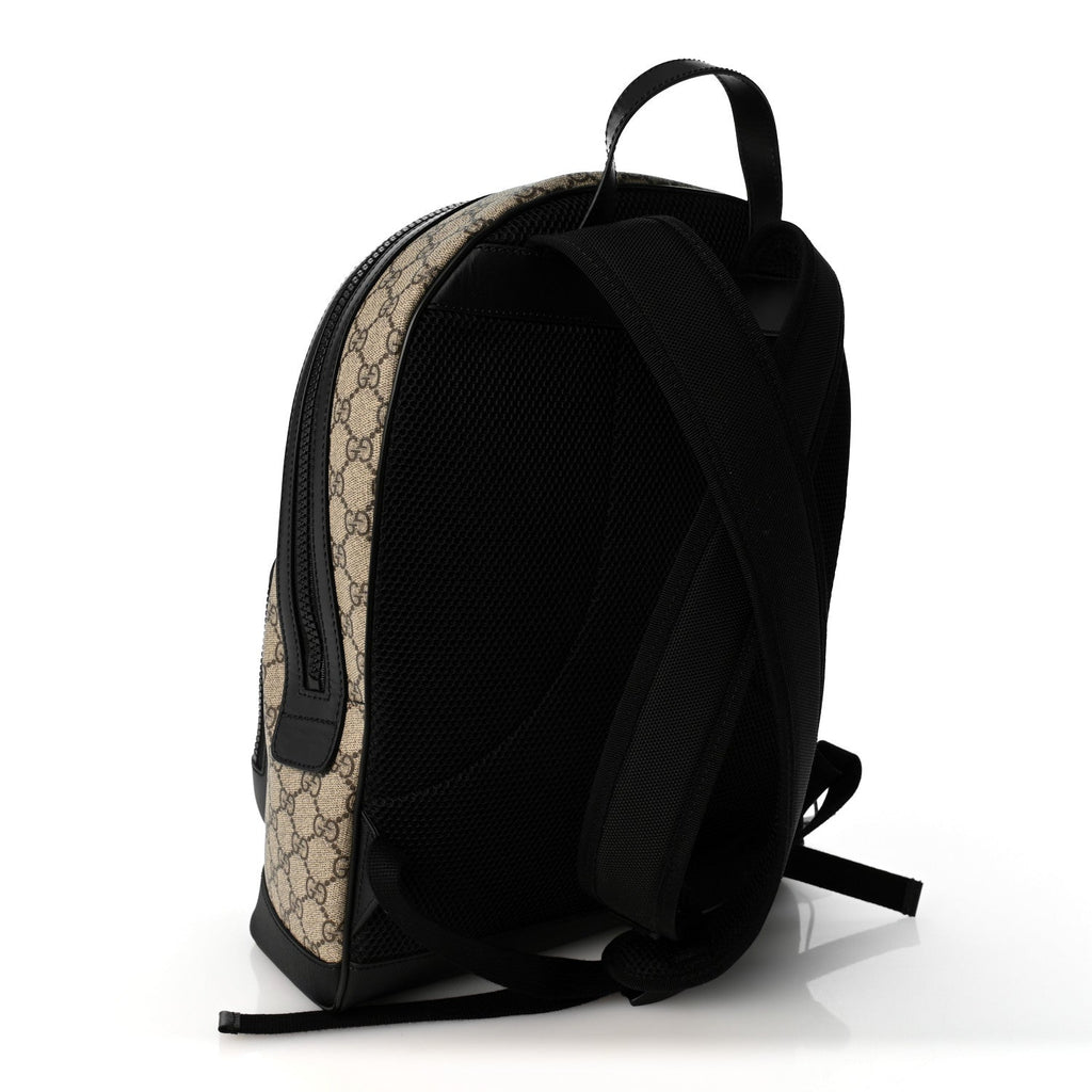 GG Supreme Monogram Medium Backpack Black