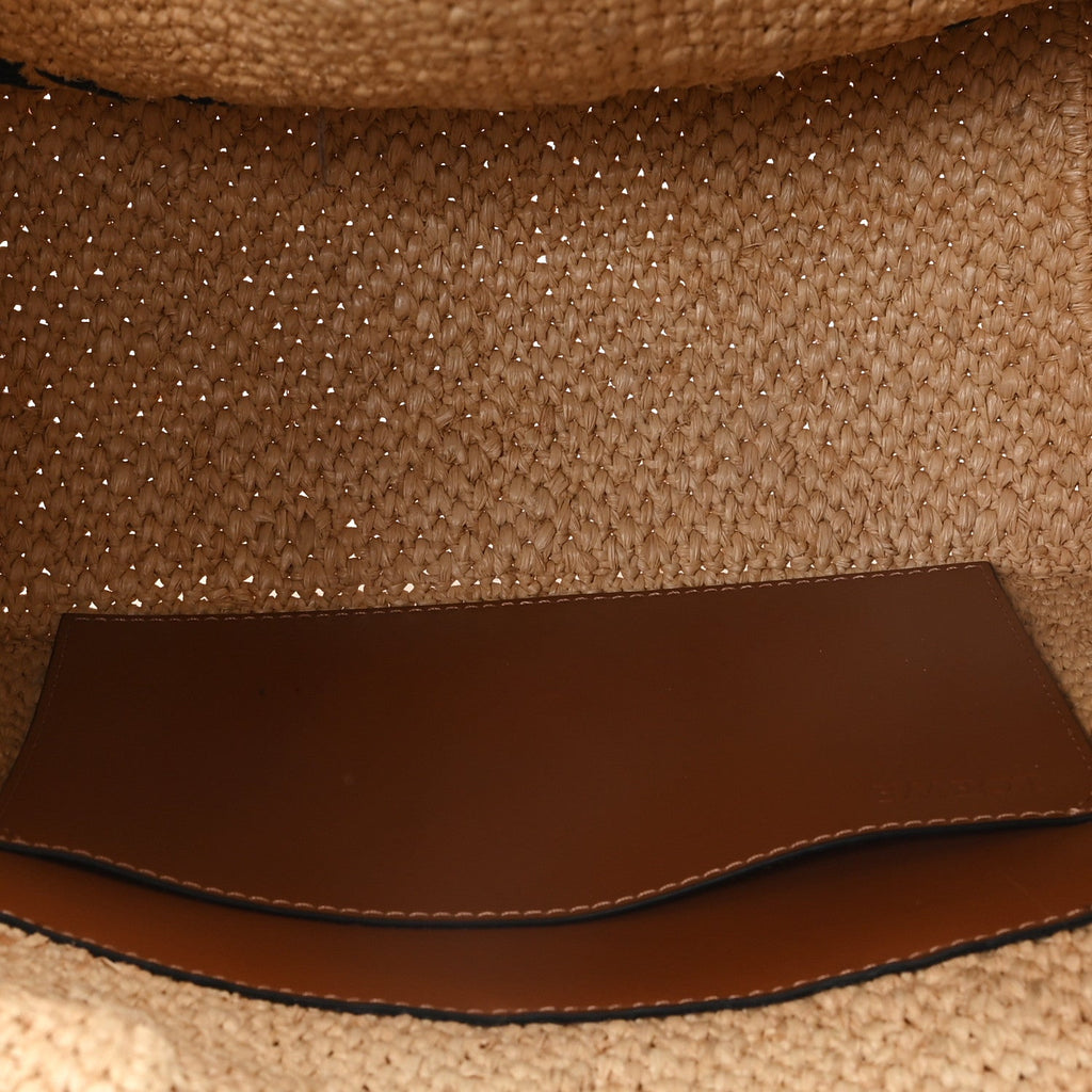 X PAULA'S IBIZA Raffia Medium  Font Tote Natural Tan