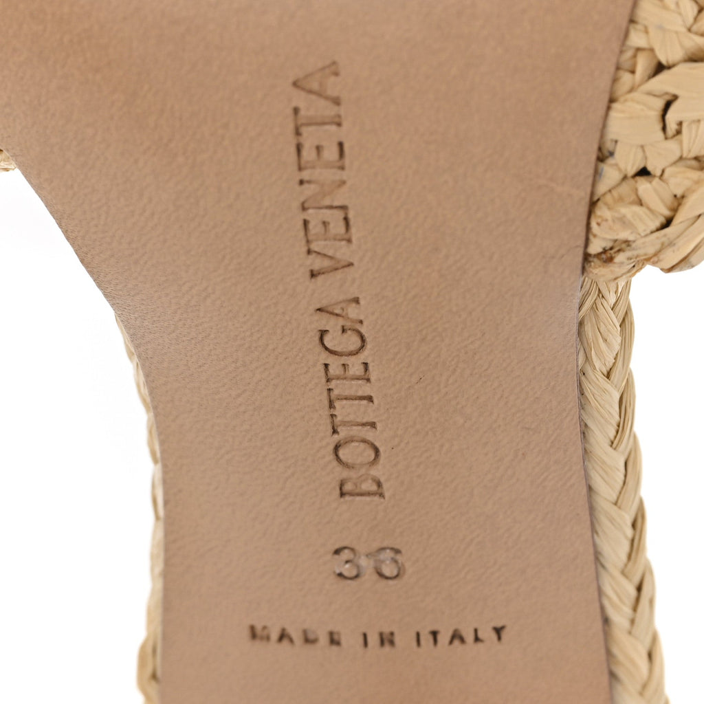 Raffia Intrecciato Lido Mule 90 Sandals 36 Cane Sugar