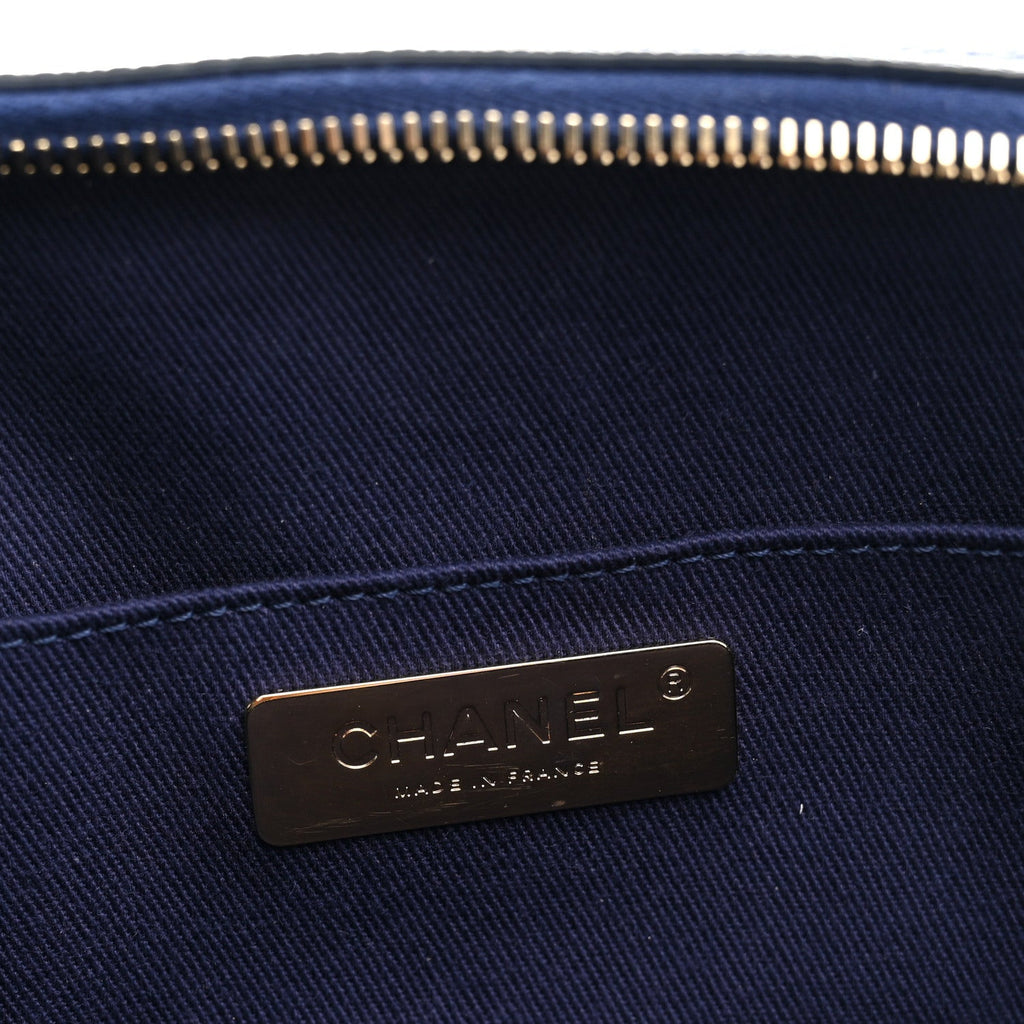 Caviar Quilted Waist Bag Navy Blue