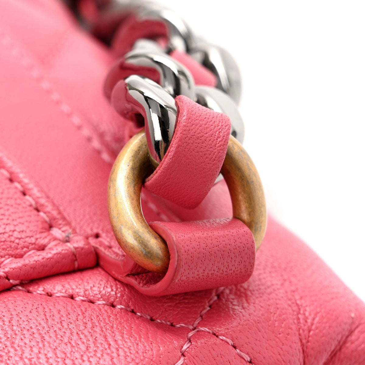 Lambskin Quilted Chanel 19 Waist Bag Pink