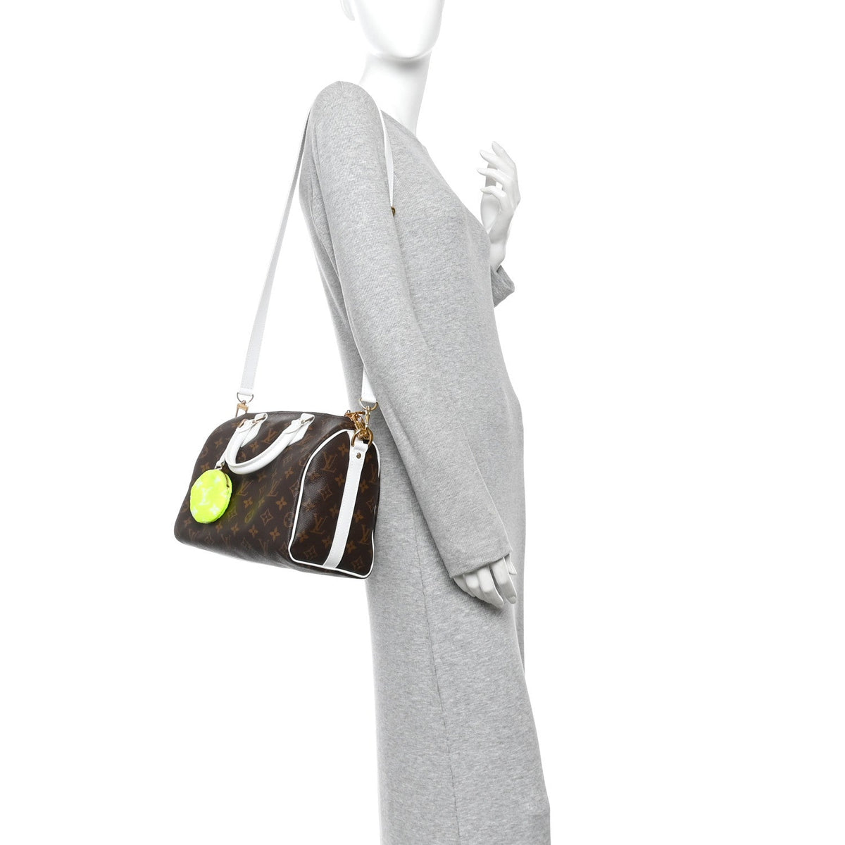 Monogram LV Match Speedy Bandouliere 25 White