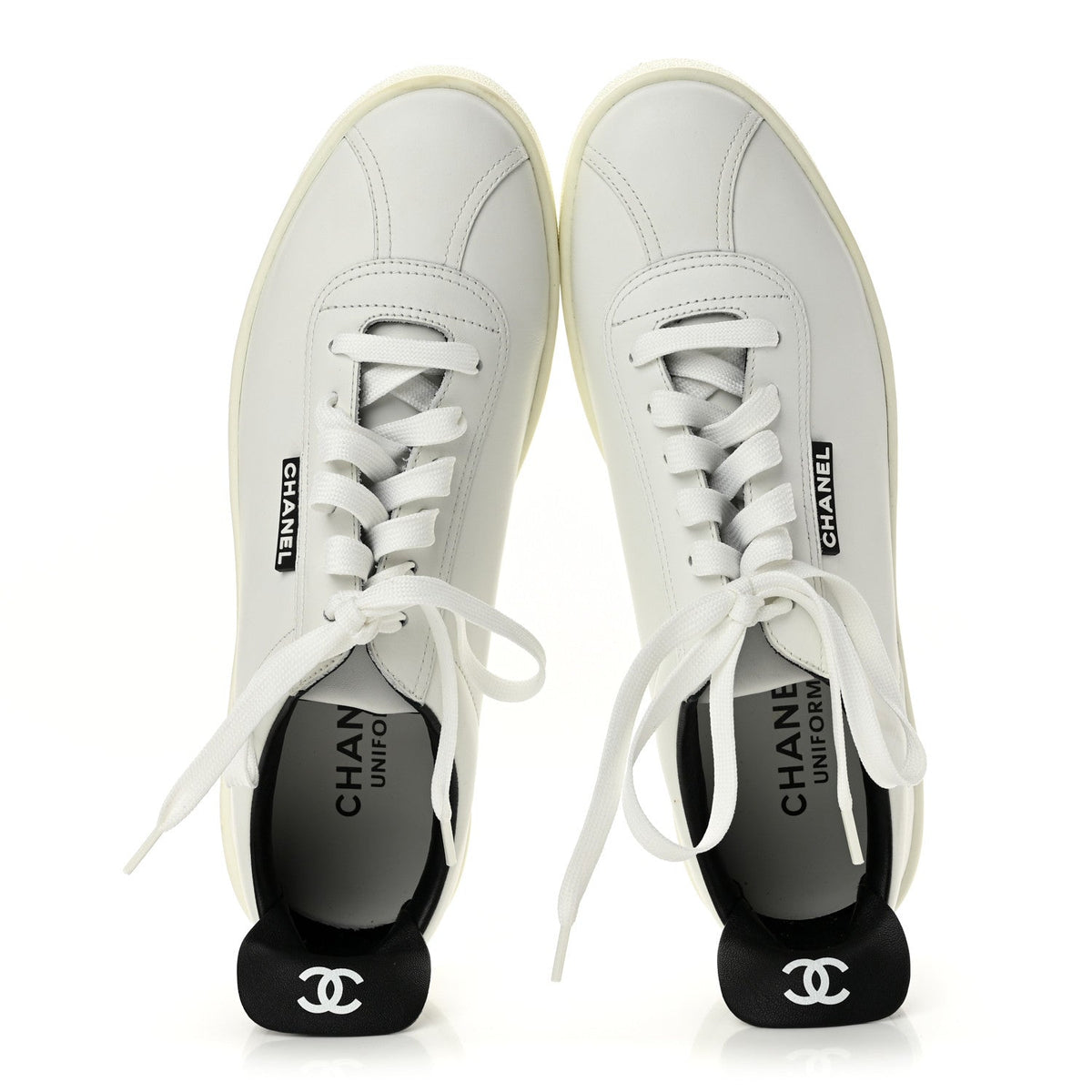 Calfskin Mens CC Sneakers 41 White