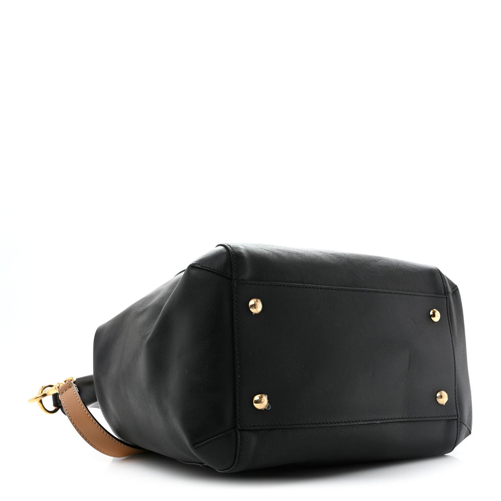 Vitello Grace King Karligraphy Chain Bucket Bag  Black Bisquit