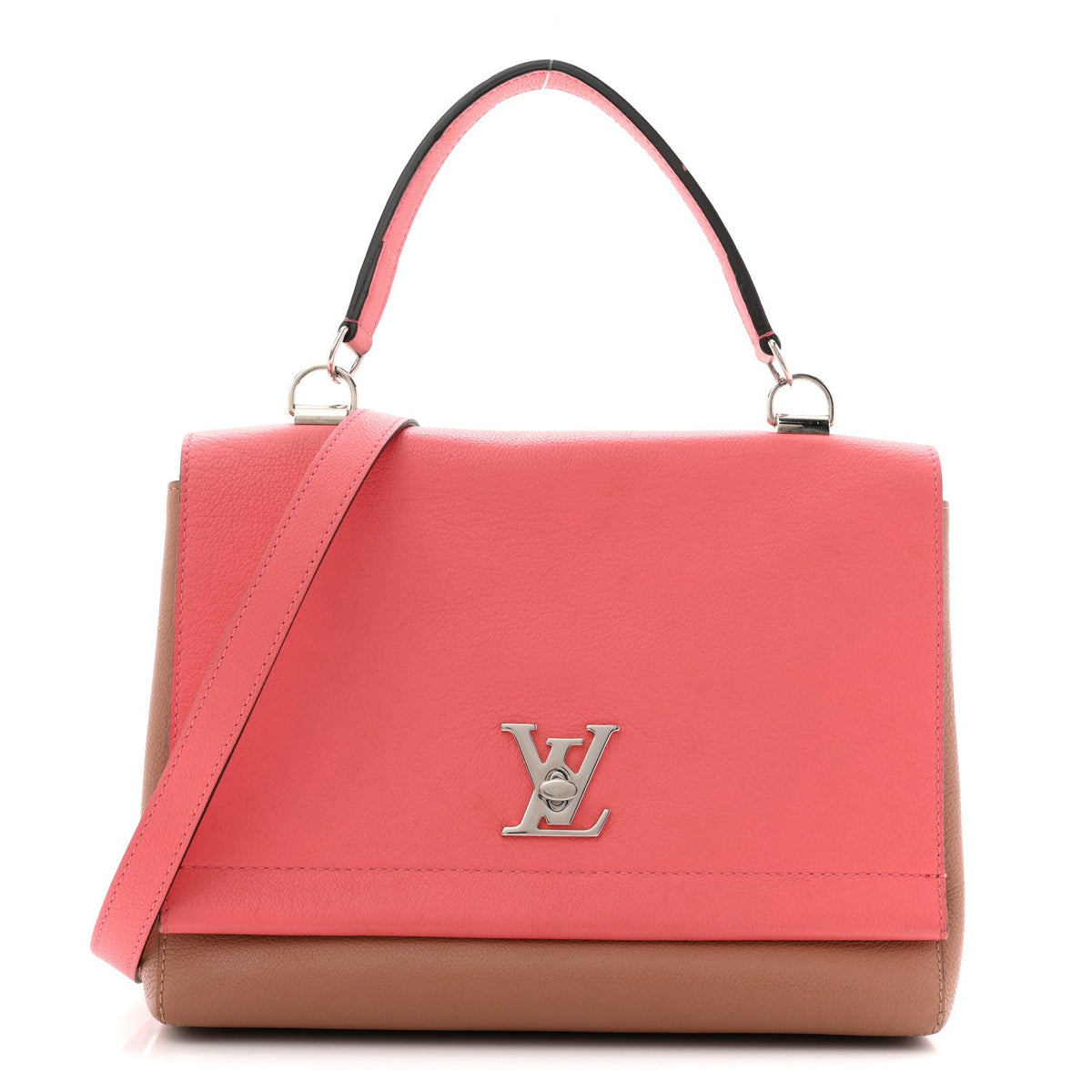 Soft Calfskin Lockme II Top Handle  Rose Bruyere