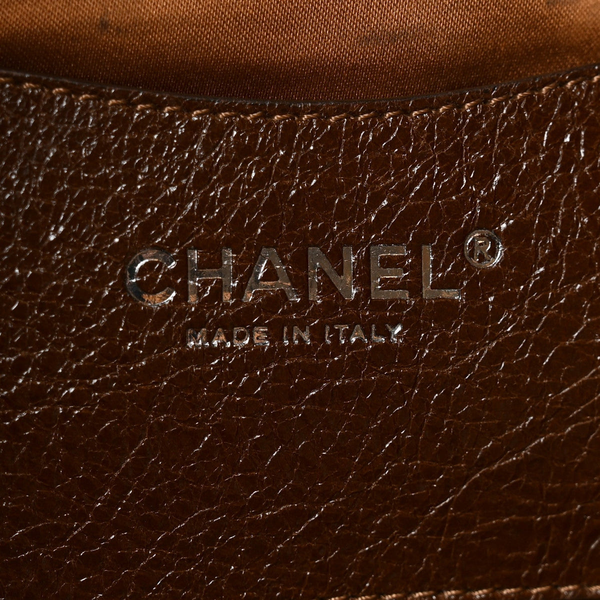 Glazed Calfskin On The Road Drawstring Tote Brown