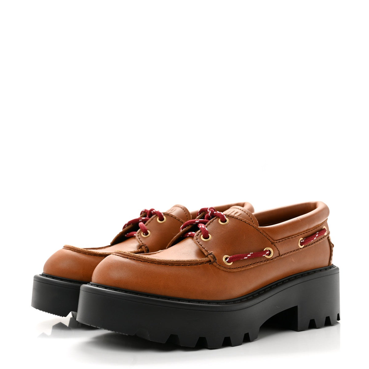 Vitello Platform Loafers 38.5 Cognac