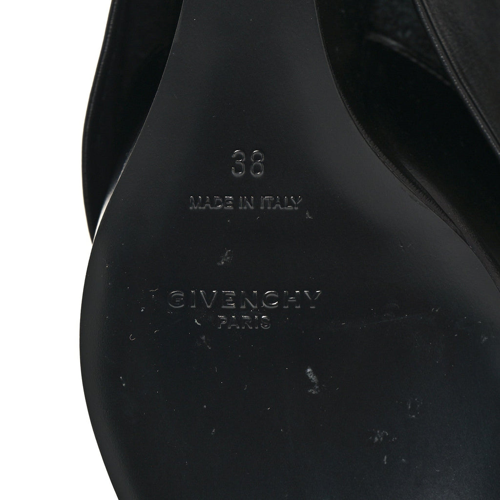 Calfskin Shark Lock Ankle Boots 38 Black
