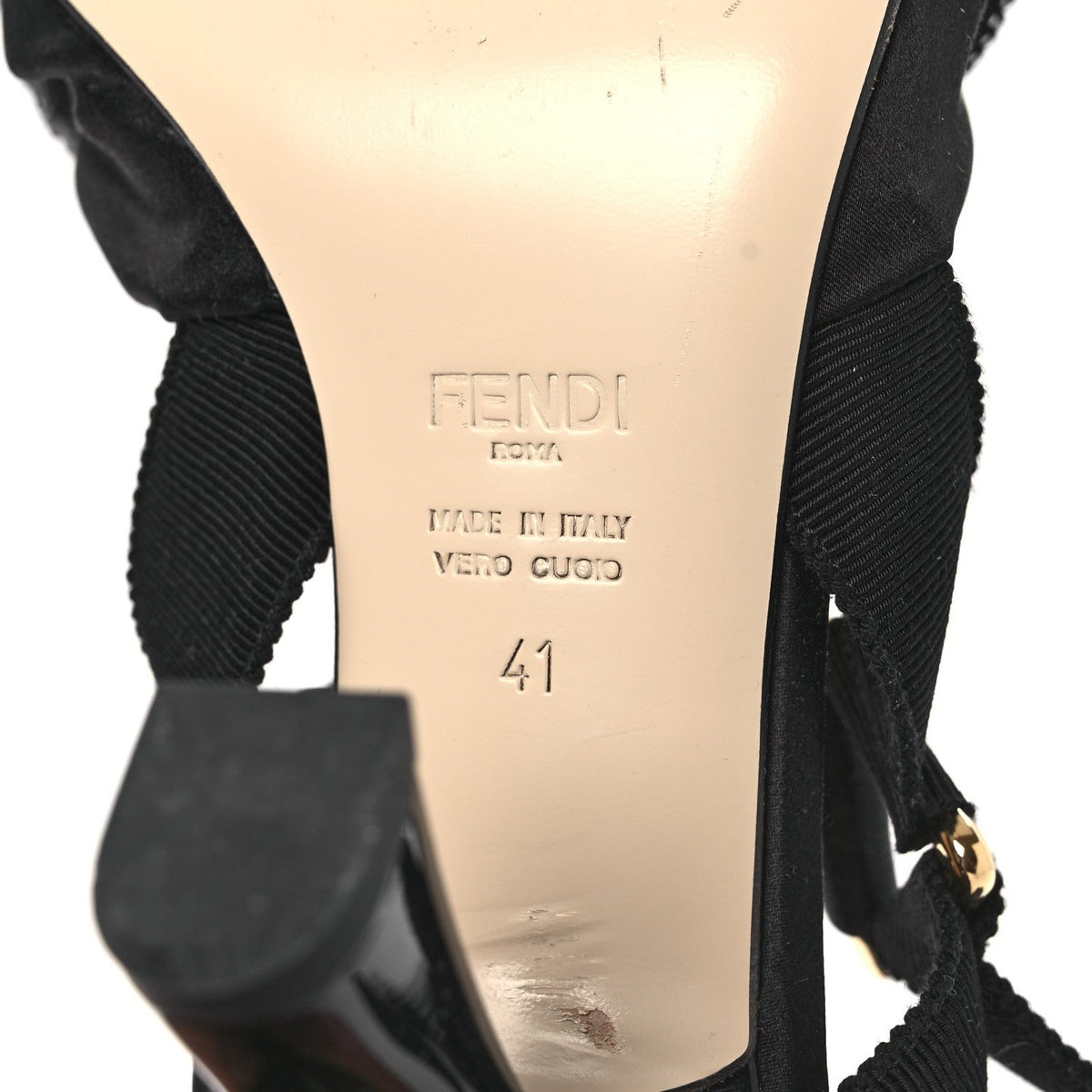 Satin Sequin Bow 85mm Slingback Pumps 41 Black