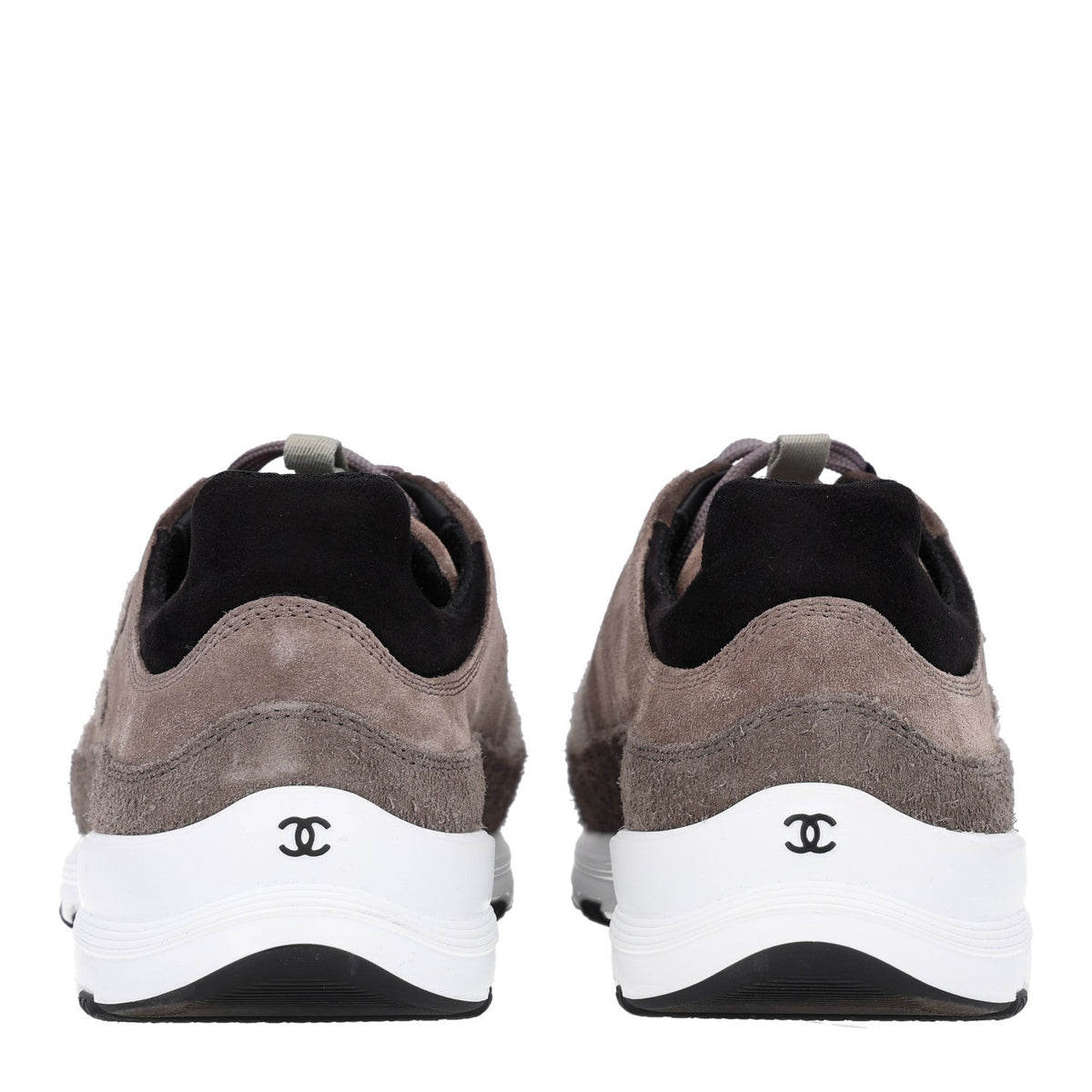 Calfskin Suede CC Sneakers 37 Brown Black