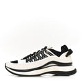 Fabric Suede Calfskin Sneakers 41 White Black