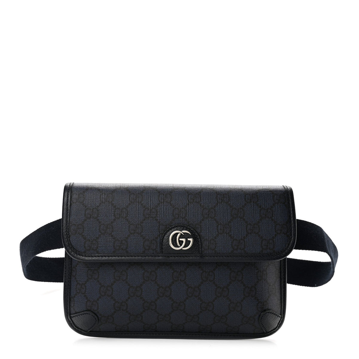 GG Supreme Monogram Small Ophidia Belt Bag Navy Black