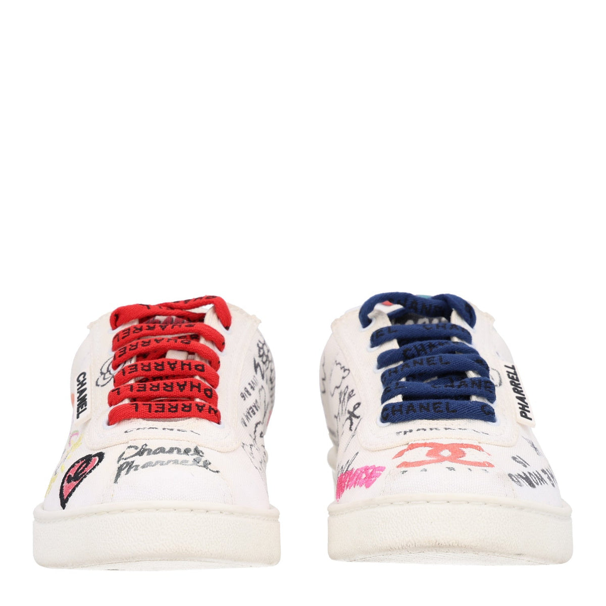 x Pharrell Williams Canvas Womens Sneakers 36 White Multicolor