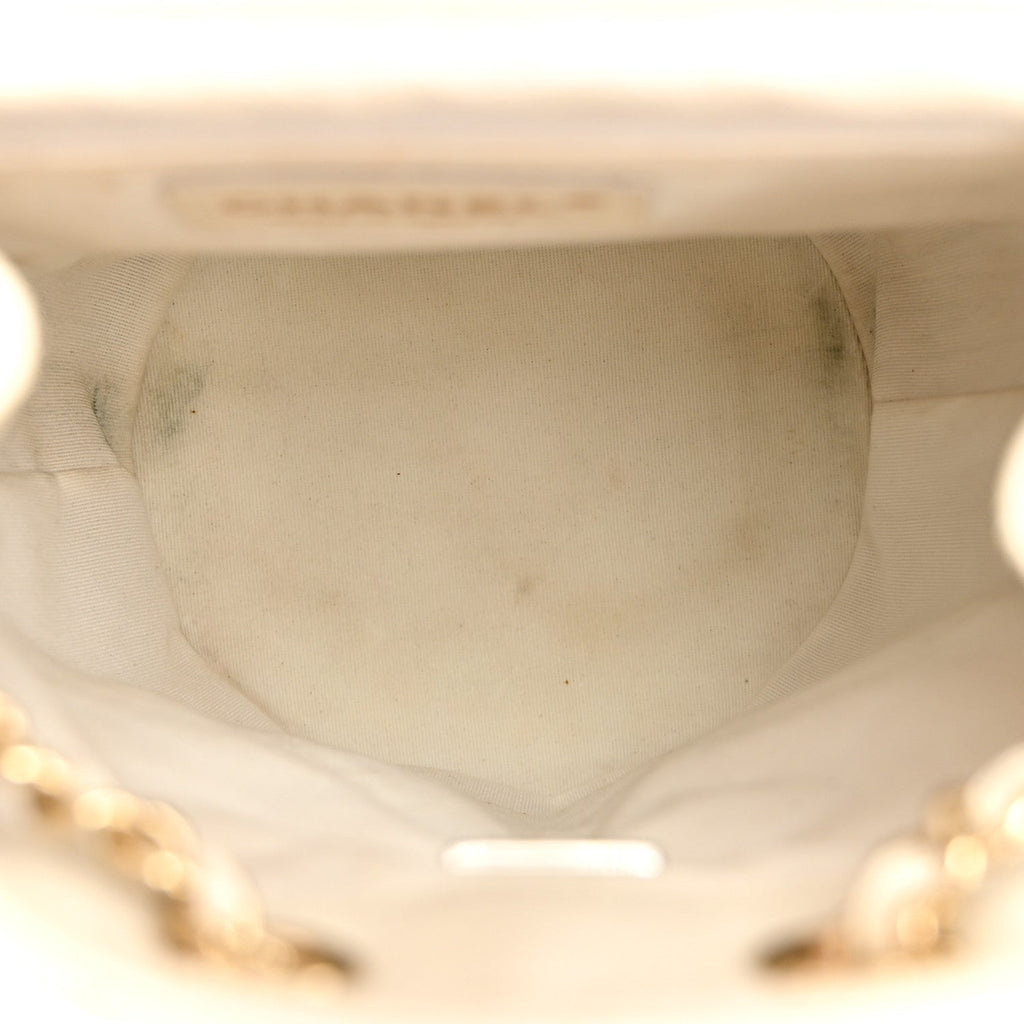 Caviar Quilted Double Pocket Backpack White